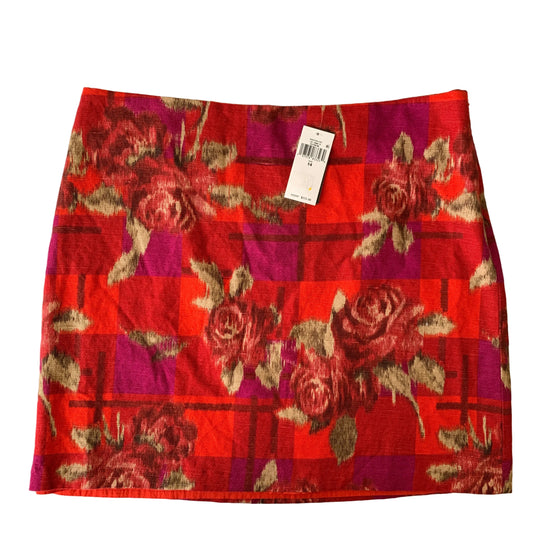 Lauren Ralph Lauren Women’s Red rose print linen skirt size 14