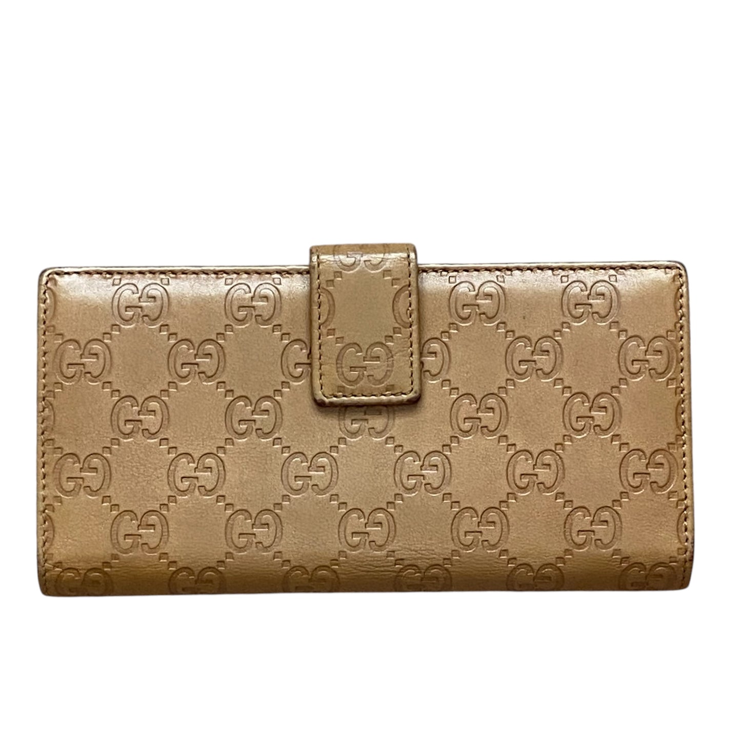 Gucci monogram beige leather long wallet authentic with coa box