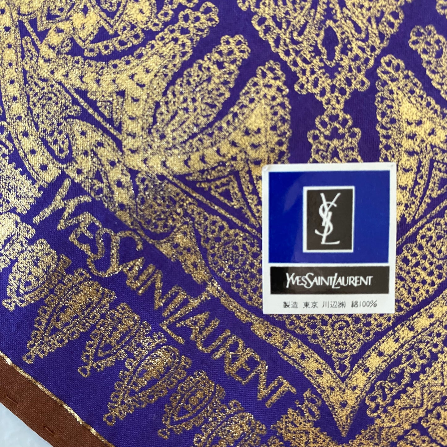 Yves Saint Laurent NWT square scarf Authentic with coa 21 inch