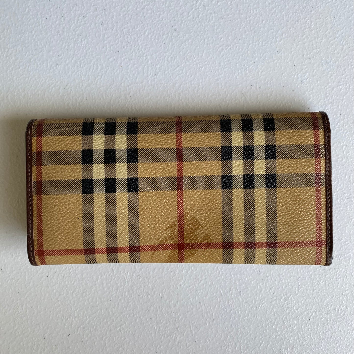 Burberry haymarket check long wallet authentic with coa