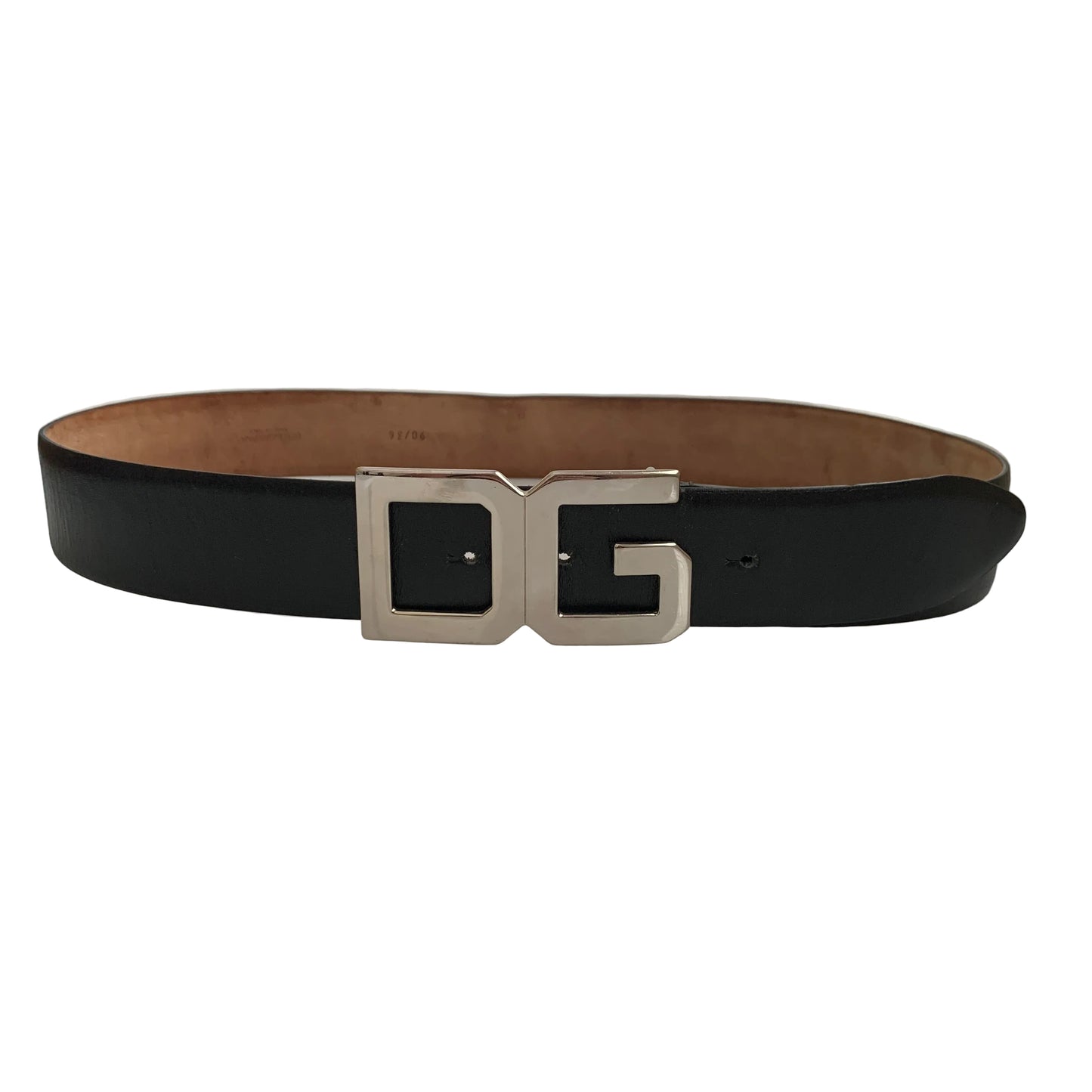 Dolce & Gabbana unisex black leather belt 90cm 36 inch Authentic with COA