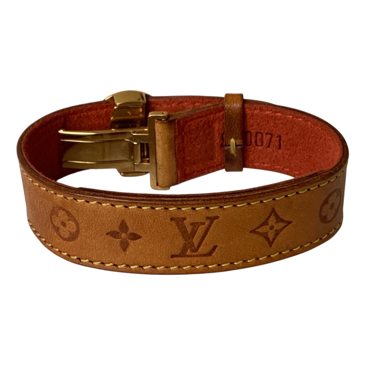 Louis Vuitton monogram leather Bracelet SN0071 authentic with COA box dusty