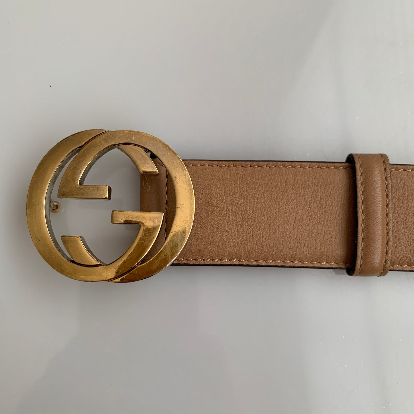 Gucci beige leather Belt authentic with COA size 80cm 32 inch