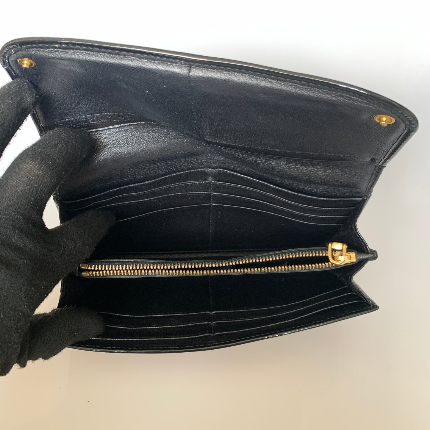 Miu miu black leather long wallet Authentic with COA box