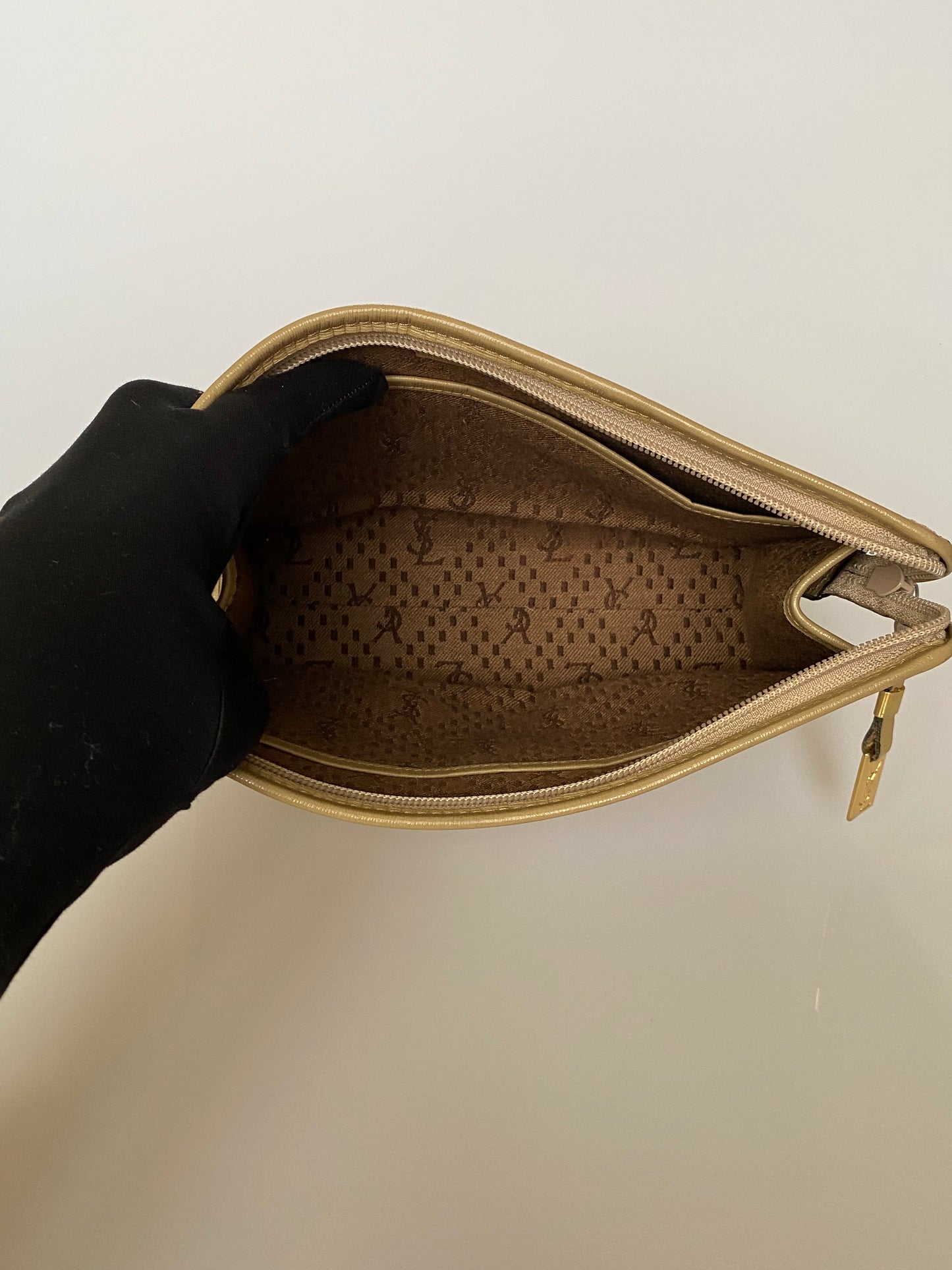 Yves Saint Laurent vintage YSL logo unisex pouch