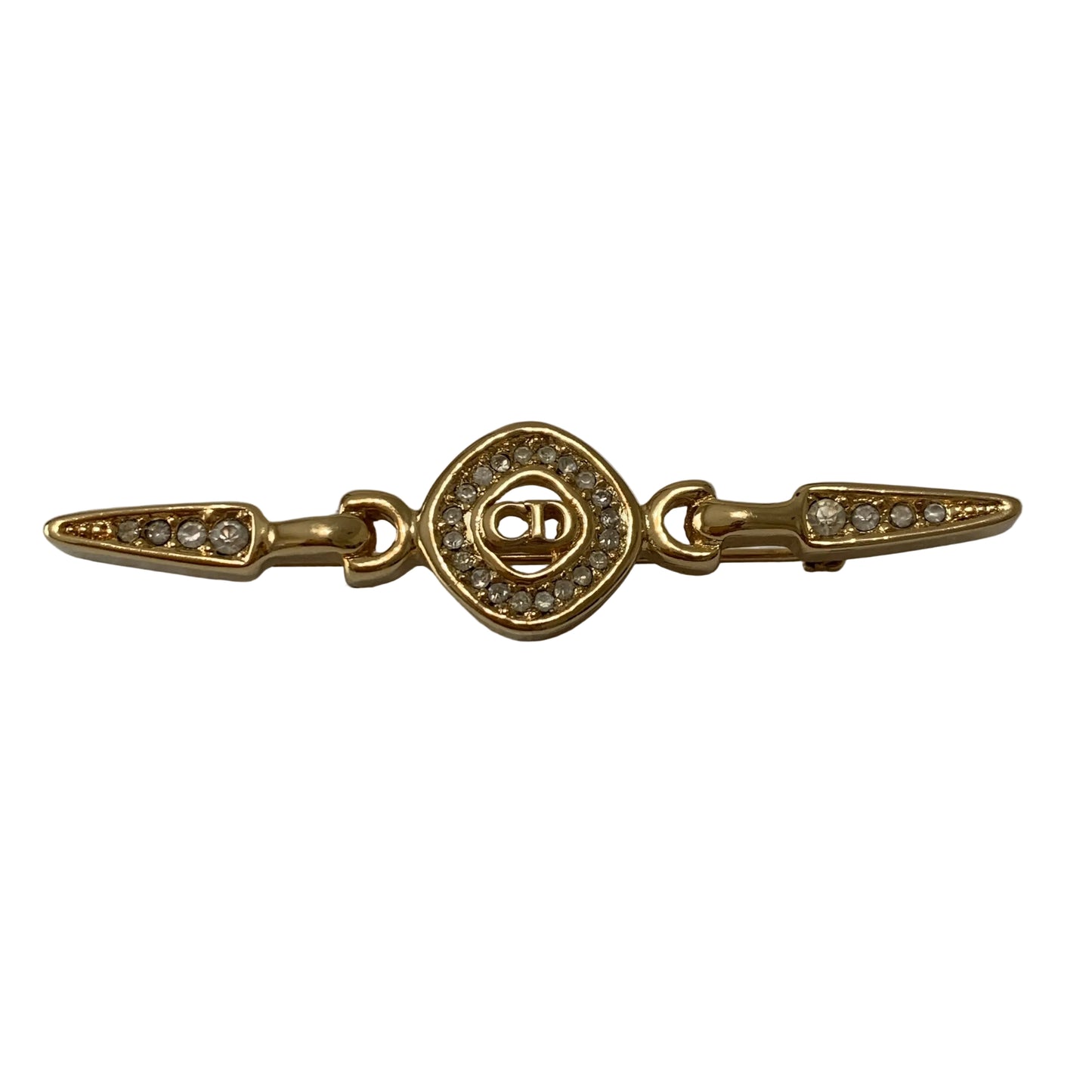 Christian Dior vintage CD logo gold plated Brooch authentic with COA