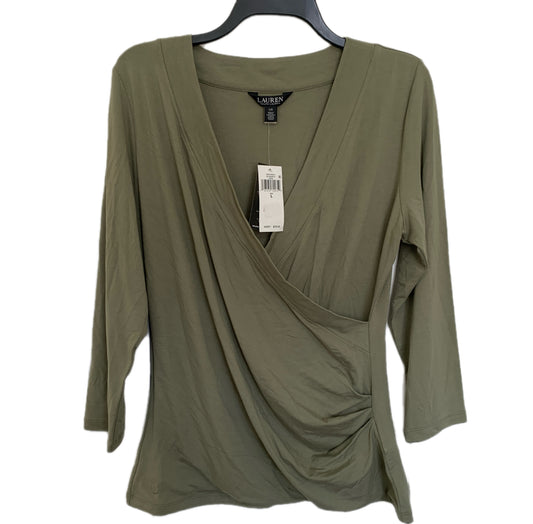 Lauren Ralph Lauren Women’s NWT green 3/4 sleeve v neck shirt size large