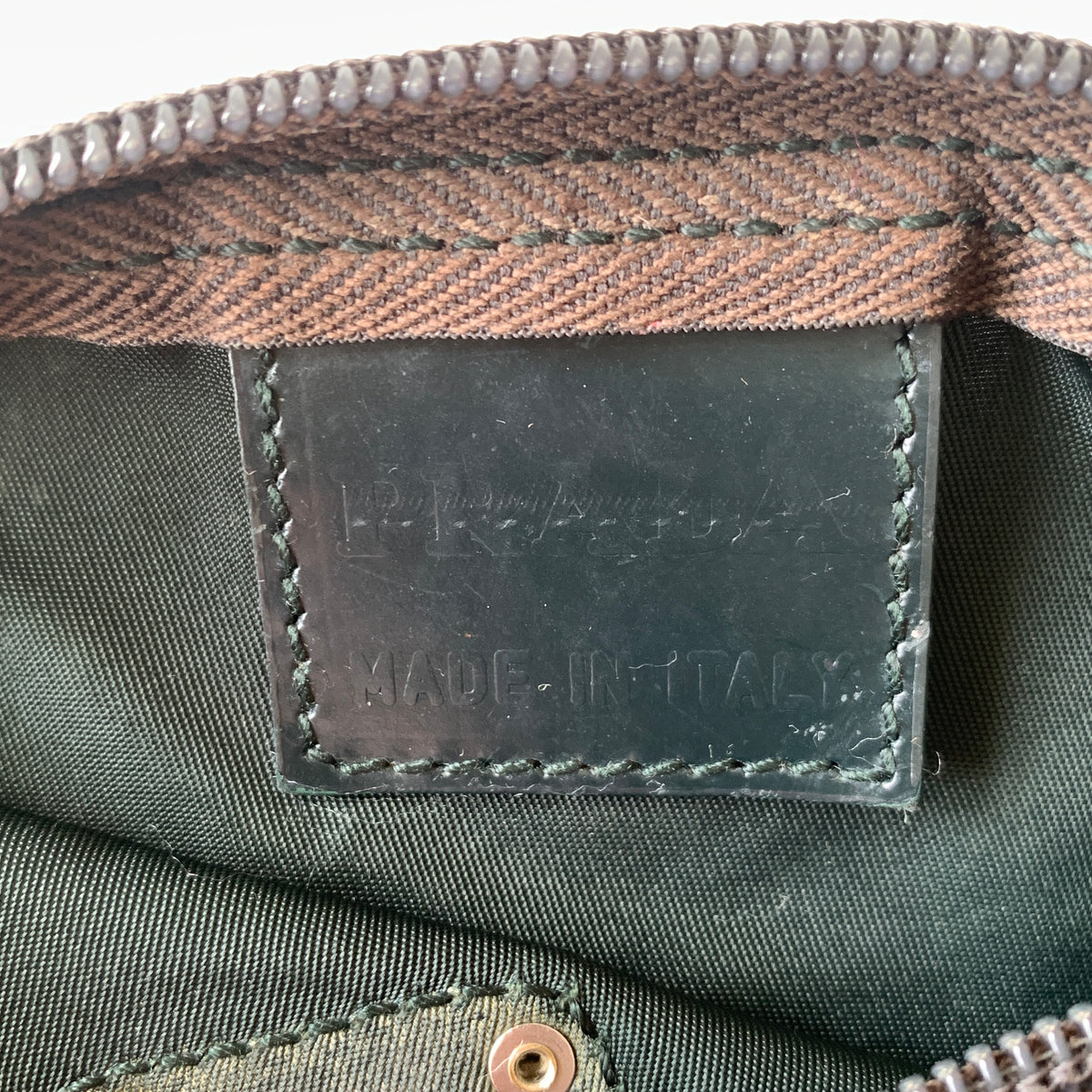 Prada deep green nylon pouch Authentic with COA 7.7x4.6