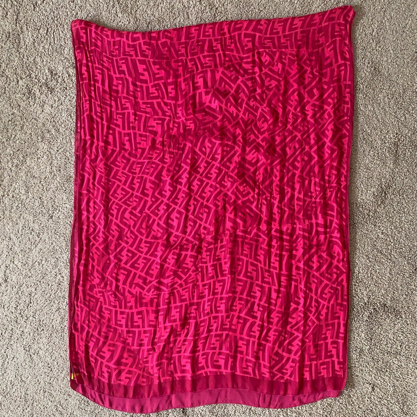 Authentic Fendi women’s pure silk monogram scarf