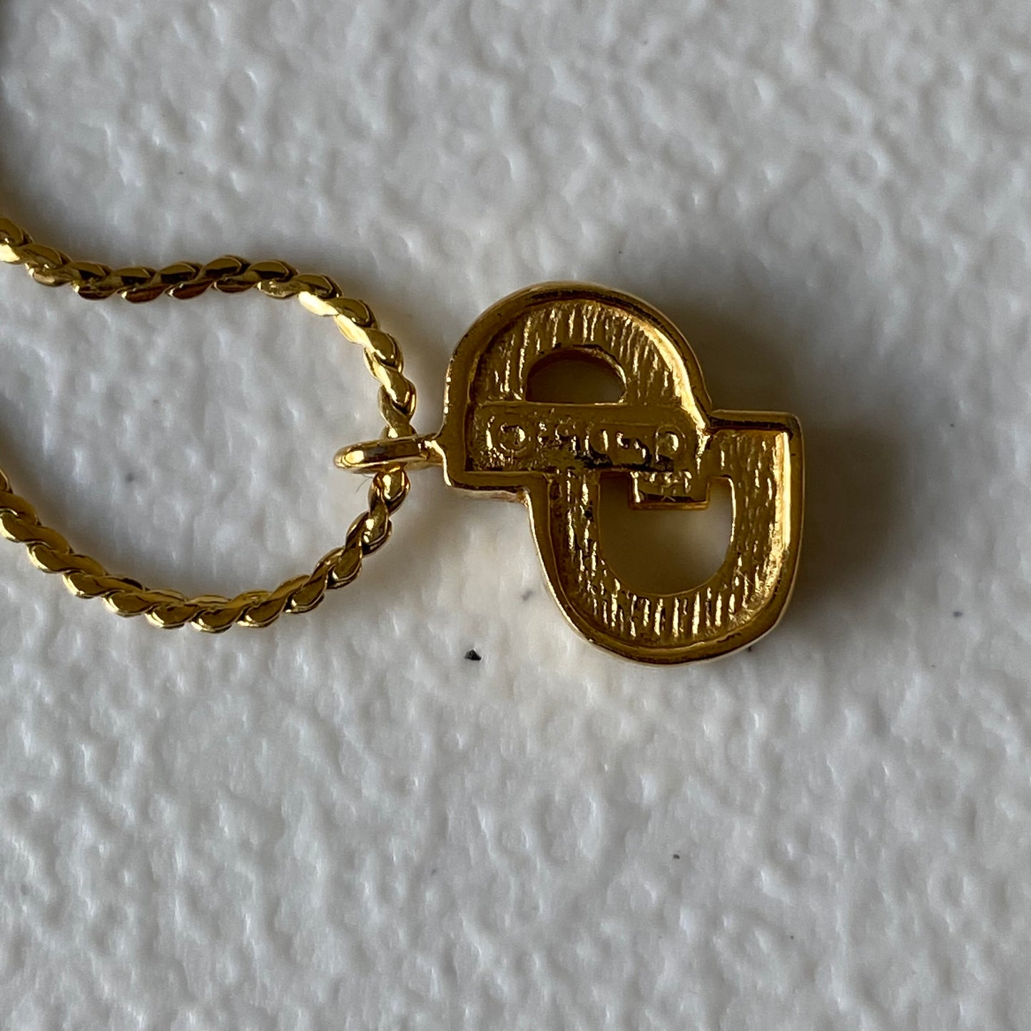 Dior CD initial gold plated necklace Authentic with COA dusty