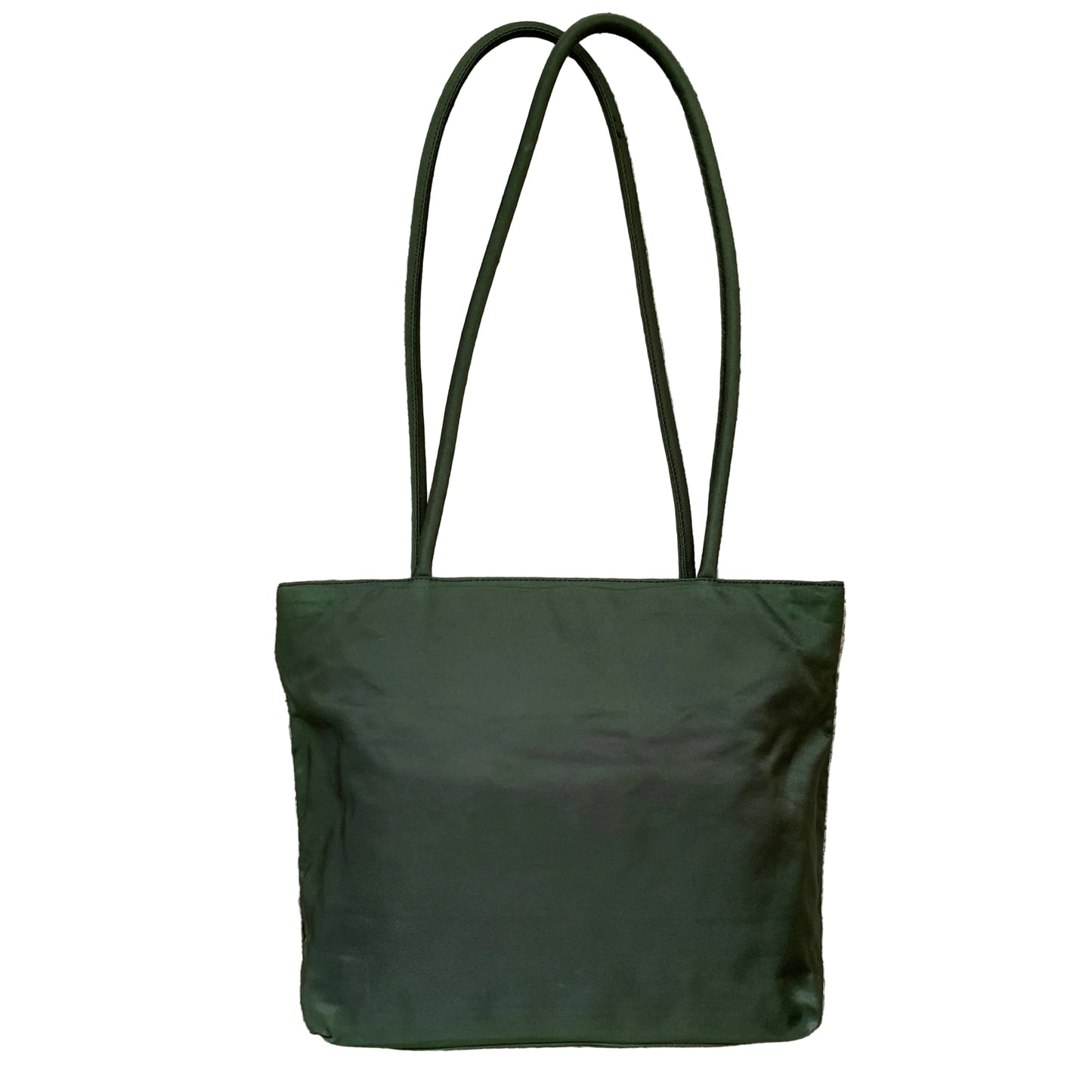 PRADA triangle logo green nylon tote shoulder bag Authentic with COA