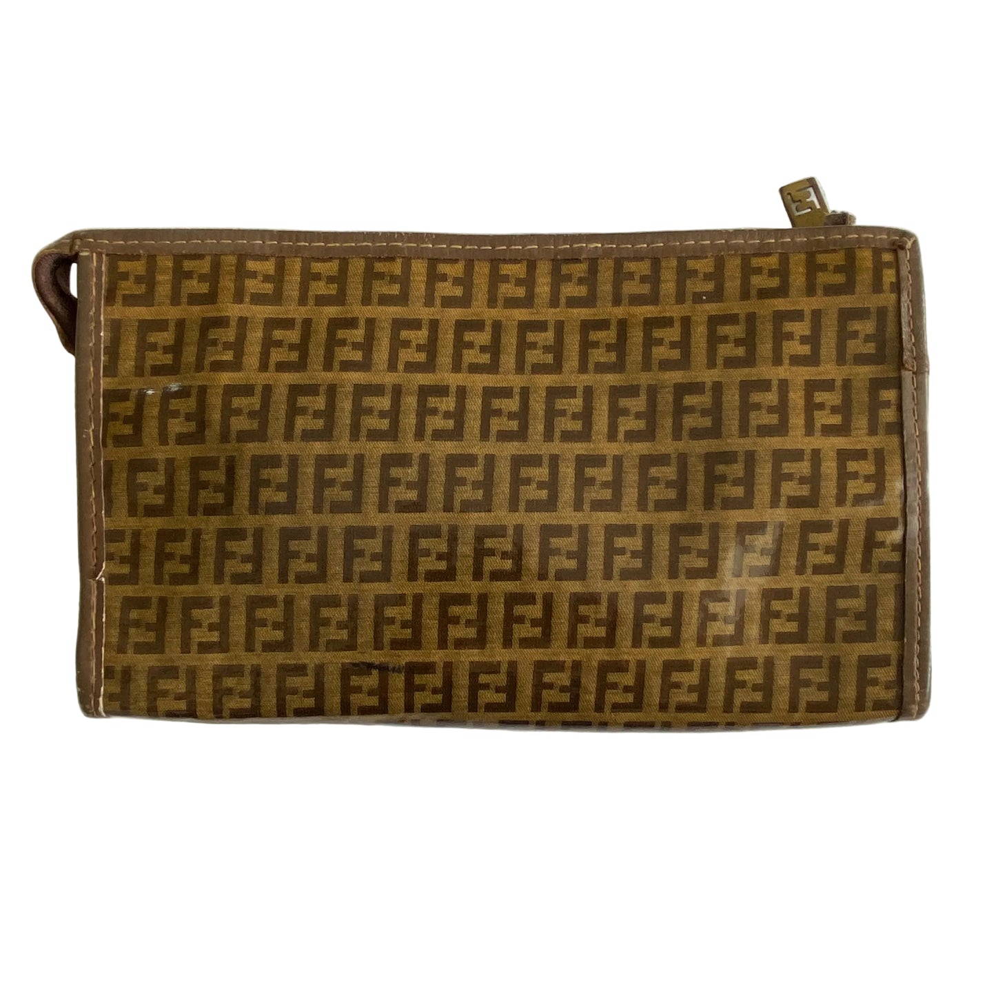 Fendi vintage monogram clutch bag Authentic with COA 10.1x6.2x2.8