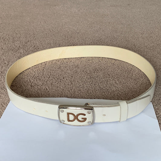 DG1021 Dolce & Gabbana unisex women's men's ivory leather belt