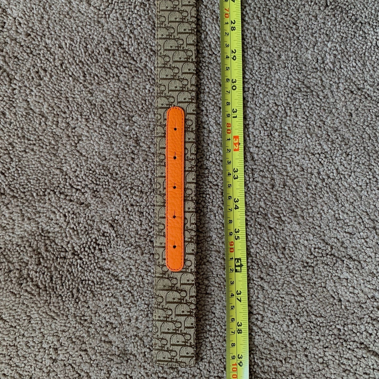 Christian Dior women's 90 cm 36 inch reversible trotter and orange leather belt