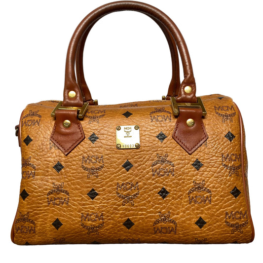 MCM cognac Boston handbag Authentic with coa