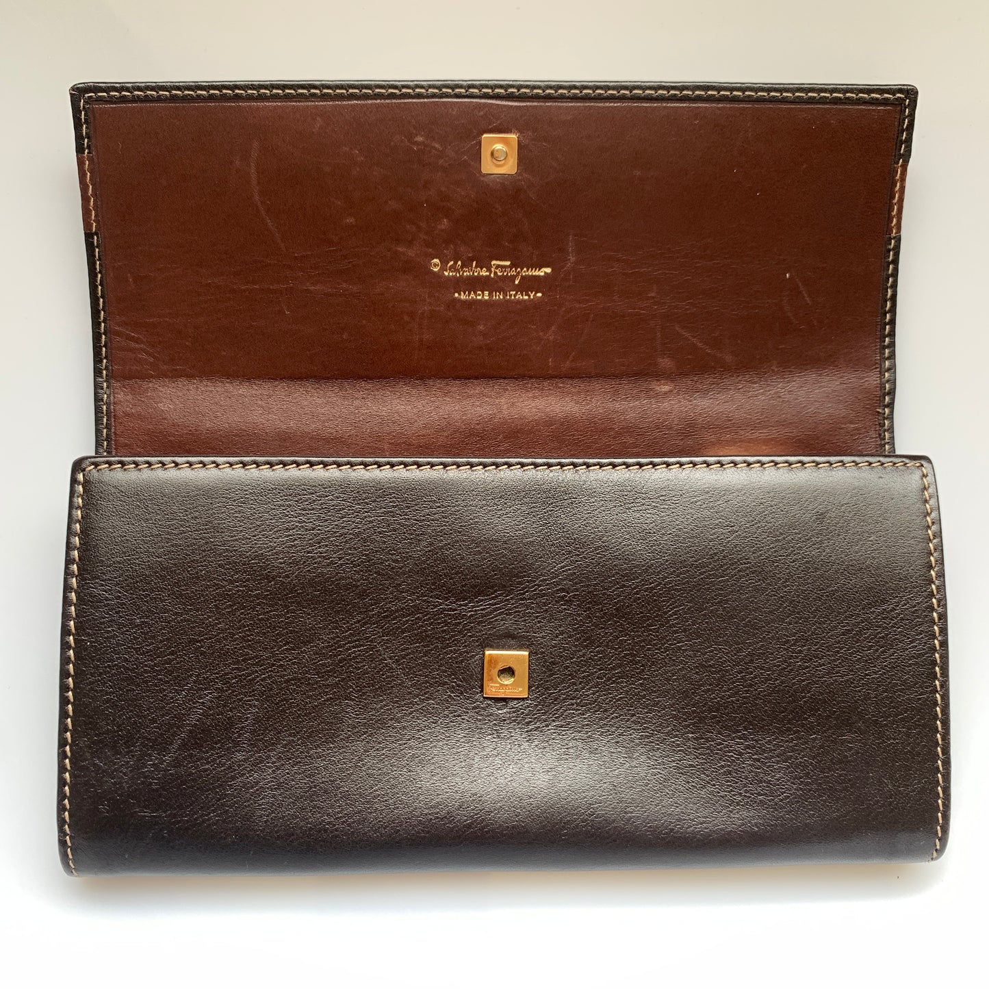 Ferragamo gancini logo long wallet Authentic with COA