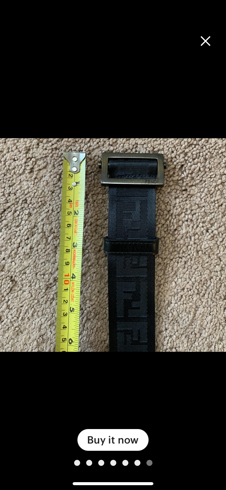 Authentic Fendi unisex FF monogram black belt