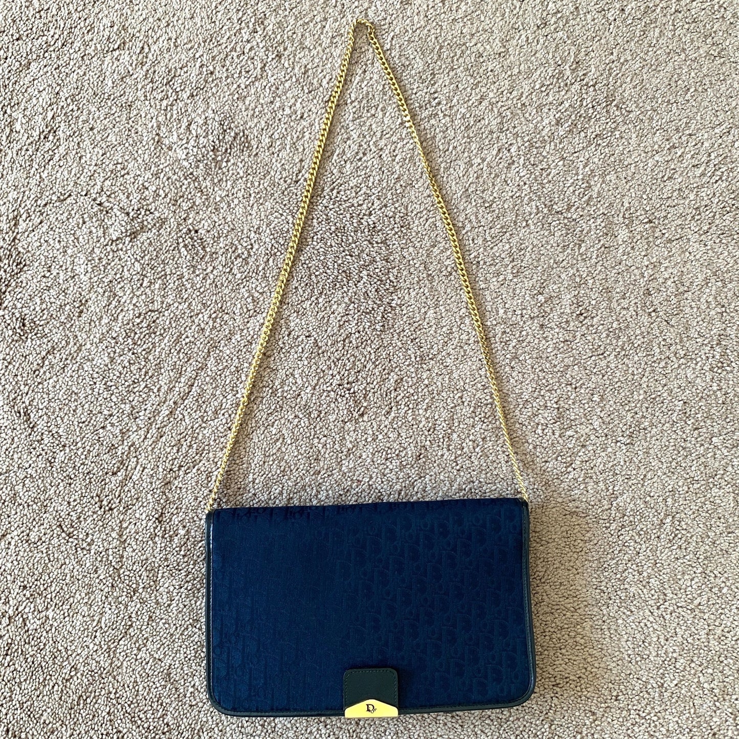 Christian Dior vintage blue trotter 2 way bag