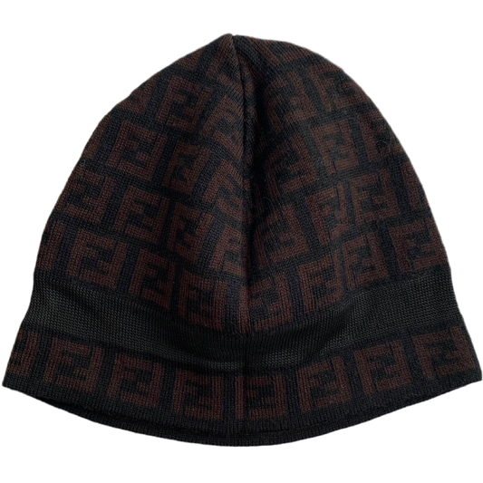 Authentic FENDI monogram unisex wool beanie hat