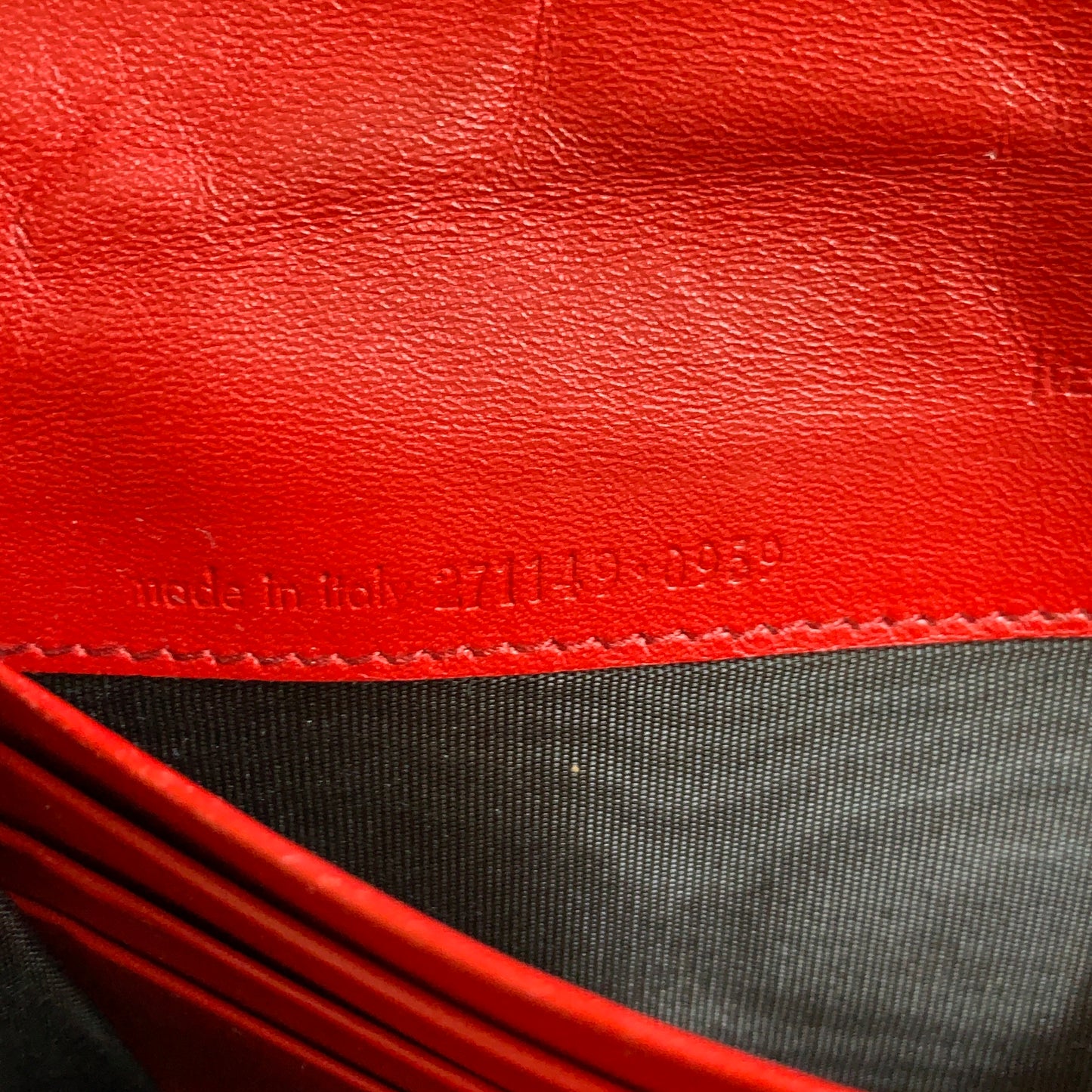 Yves Saint Laurent red logo long wallet Authentic with COA