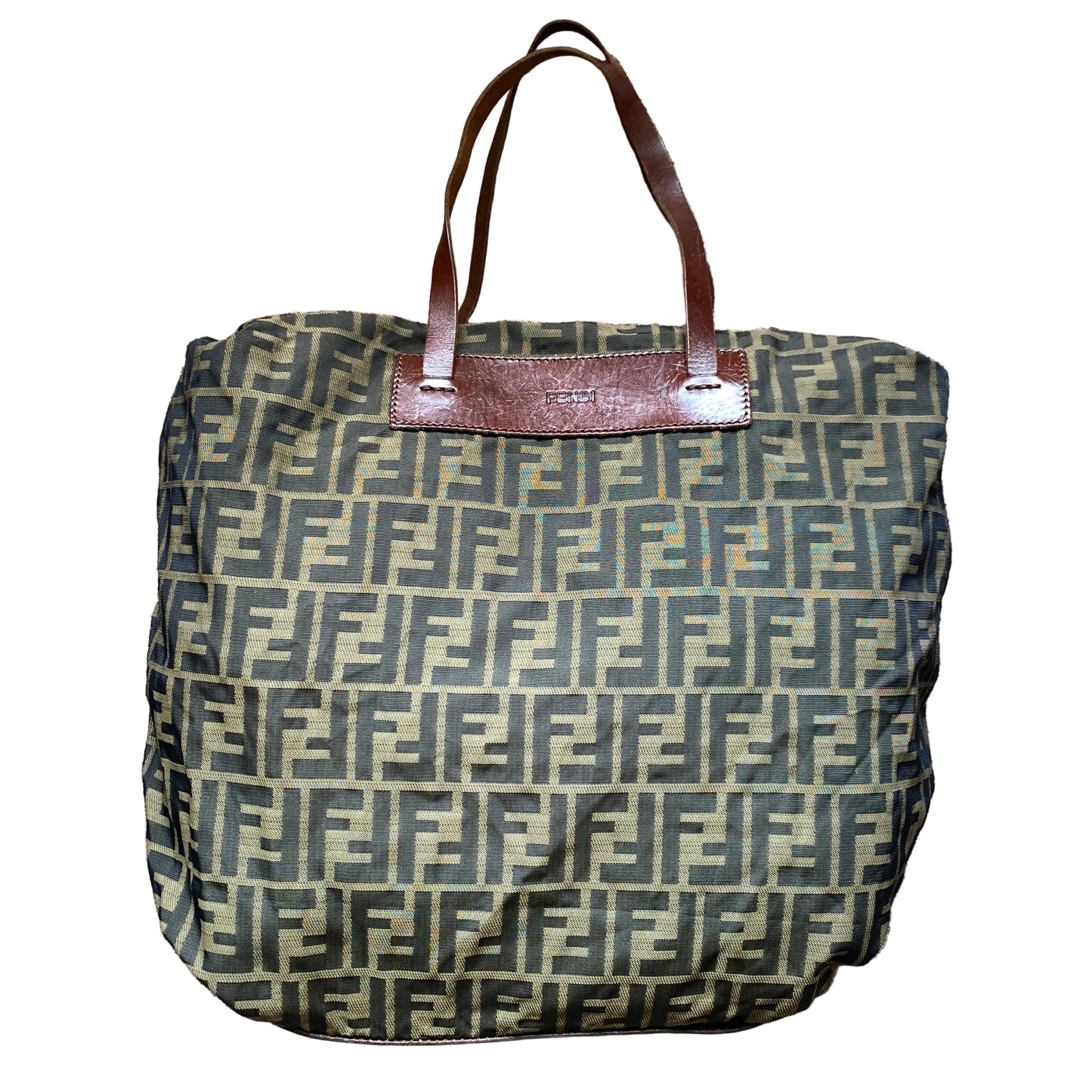 Fendi foldable zucca monogram tote travel bag Authentic with COA 14.5x15.5x5