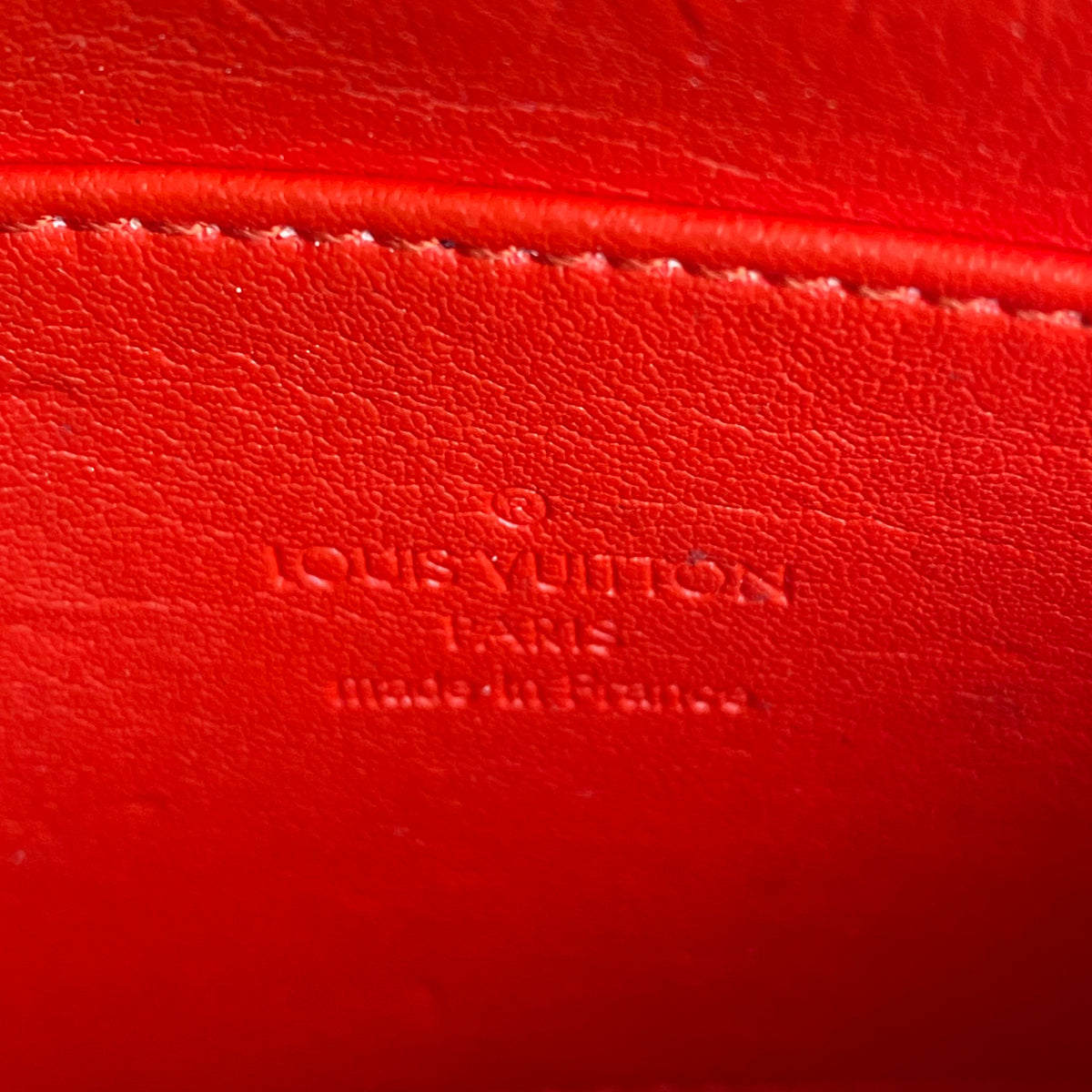 Louis Vuitton orange monogram vernis pouch SN4048 Authentic with COA 6.8x4x2