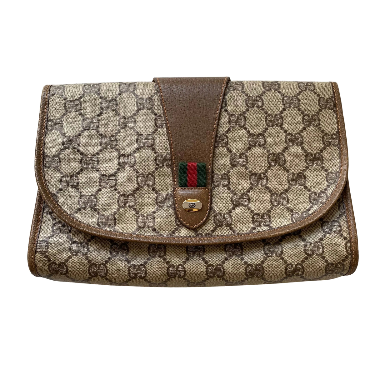 Gucci sherry line monogram clutch clutch bag Authentic with COA 9.7x7x2.8