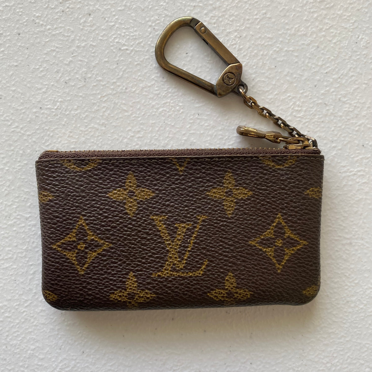 Louis Vuitton monogram key coin card pouch CT1901 pochette cles Authentic with COA4.5x2.6