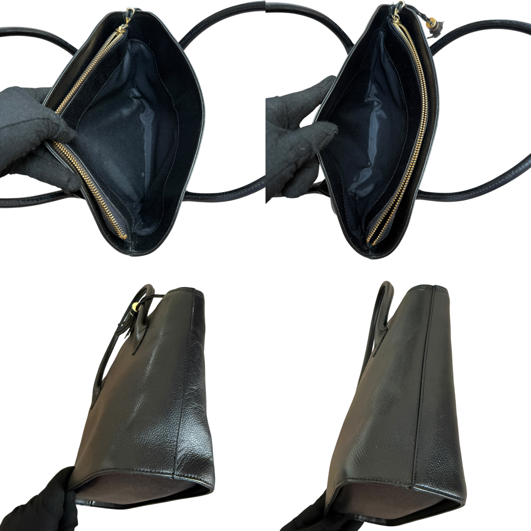 Valentino Garavani black leather V logo tassel handbag authentic with COA
