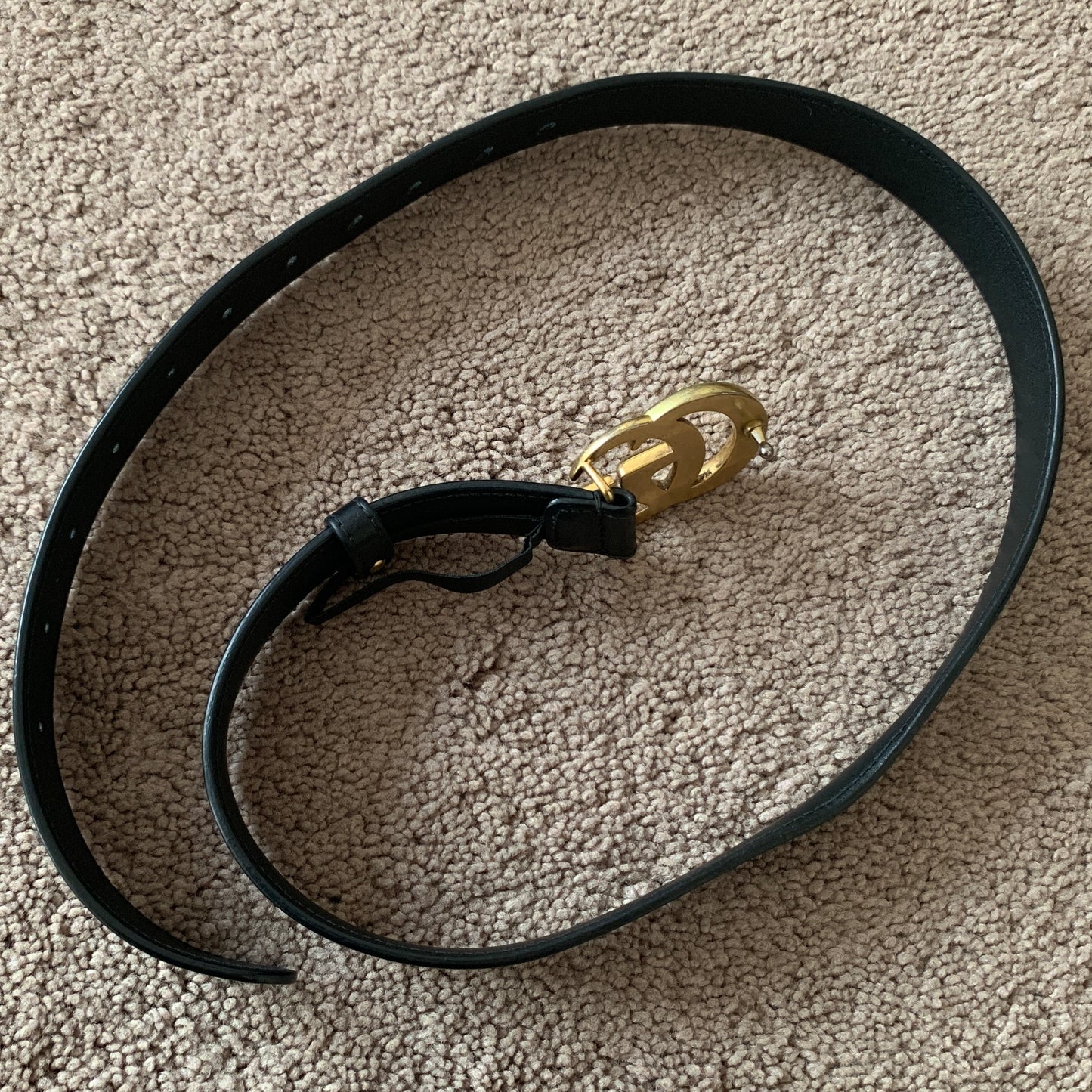 Authentic Gucci unisex GG marmont black leather belt