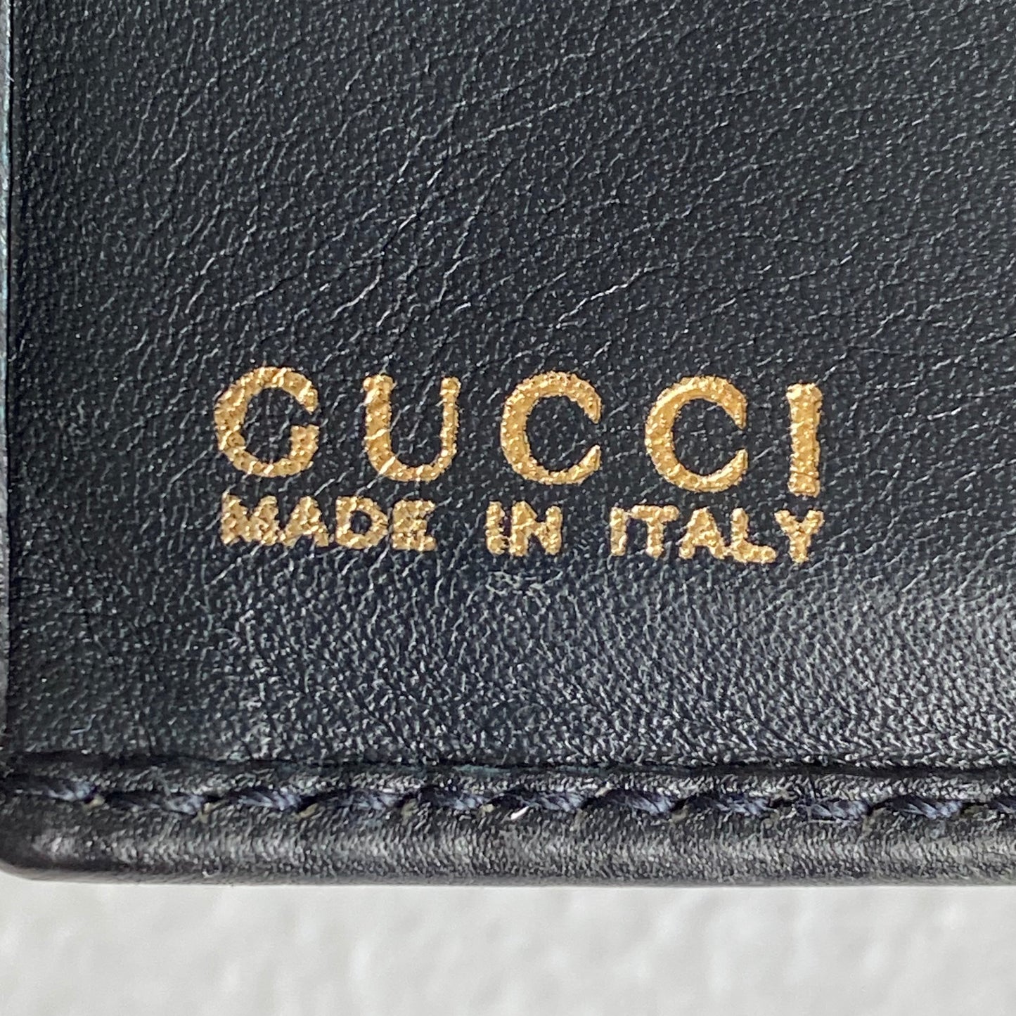 Gucci bamboo black leather compact wallet authentic with coa