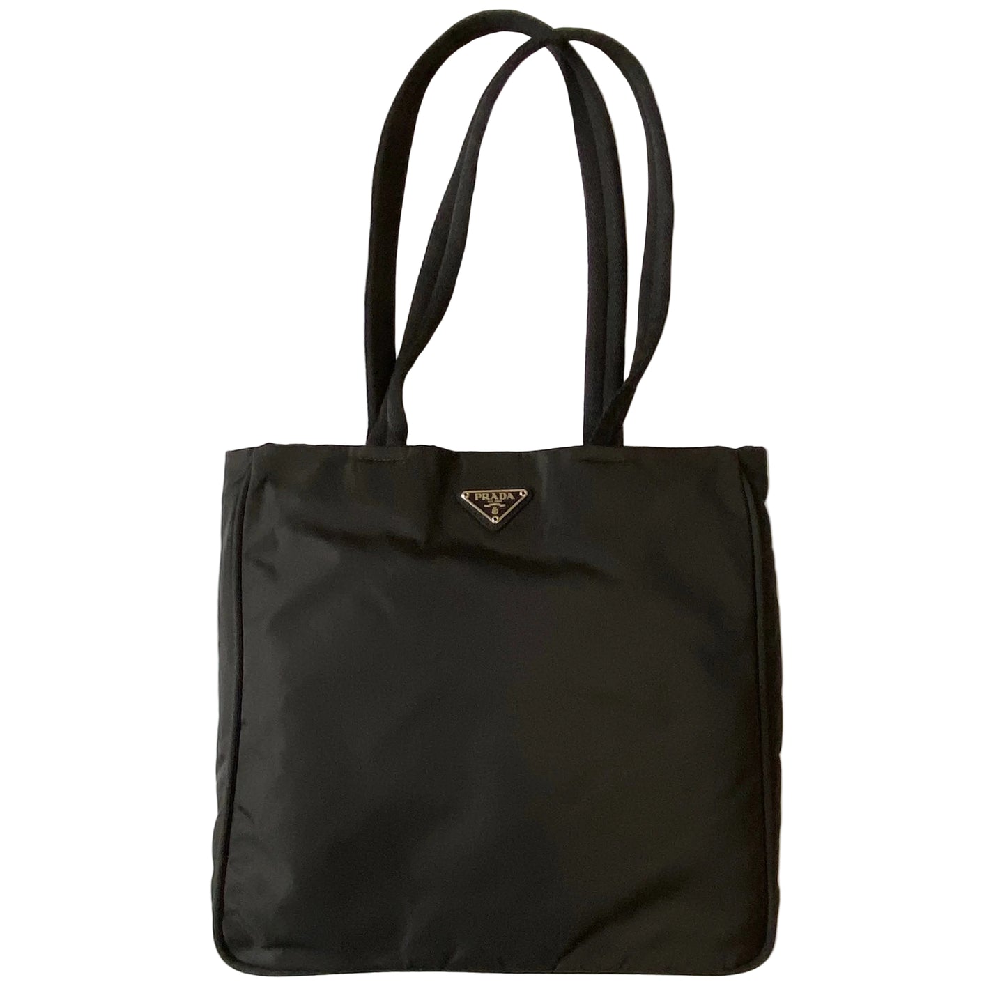 Prada black nylon shoulder tote bag Authentic with COA and card 12.3x11.5x2.5