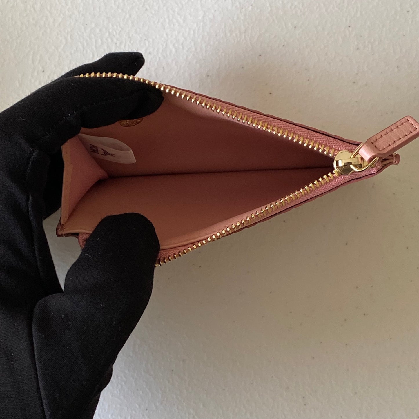 MCM pink key coin pouch authentic with COA box dusty