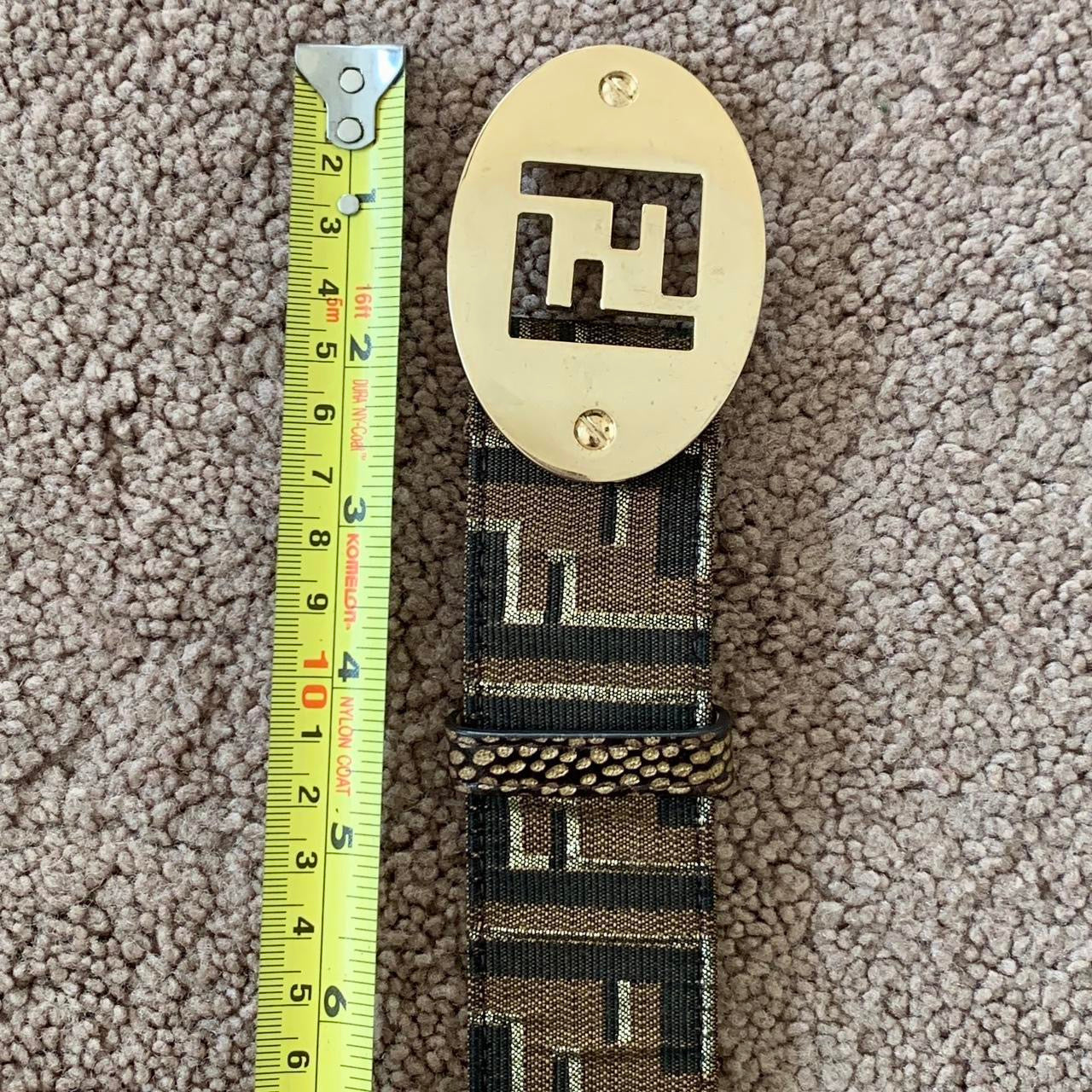 Authentic FENDI Women’s FF monogram belt with gold buckle 95 cm or 38 inch