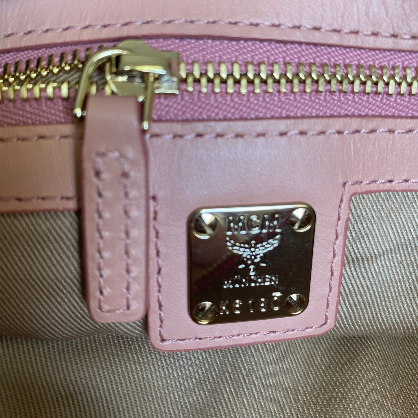 MCM pink crossbody bag purse strap removable Authentic with COA