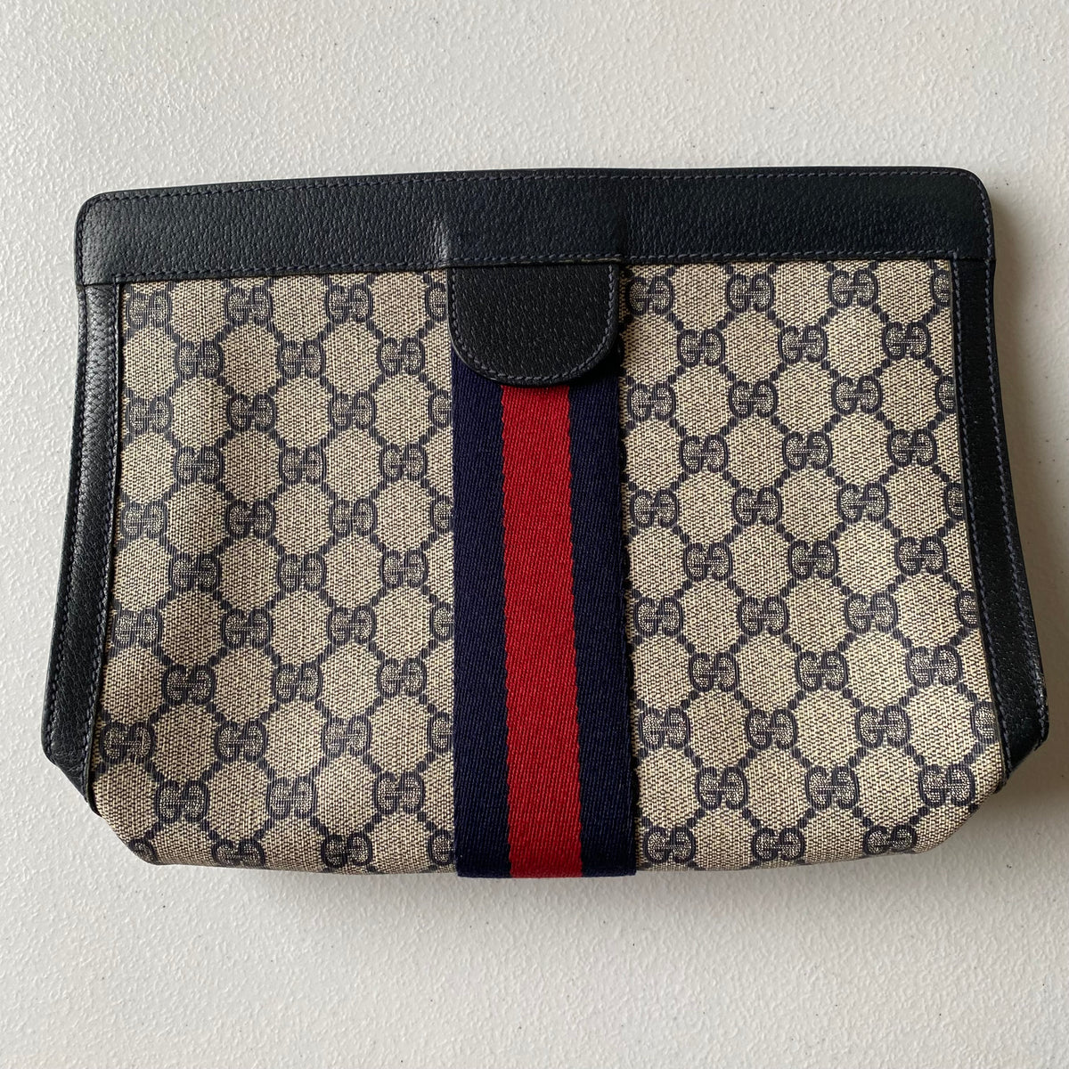 Gucci sherry line GG monogram clutch bag Authentic with COA 10.7x8.2x2