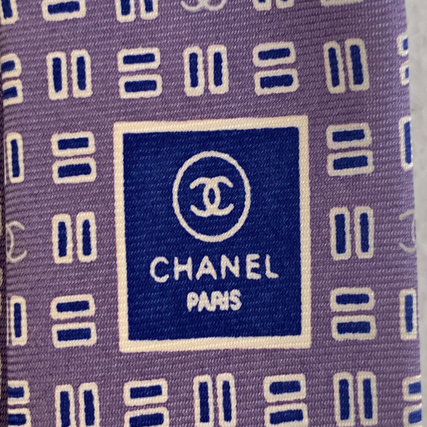 Chanel coco mark silk Neck tie authentic with COA