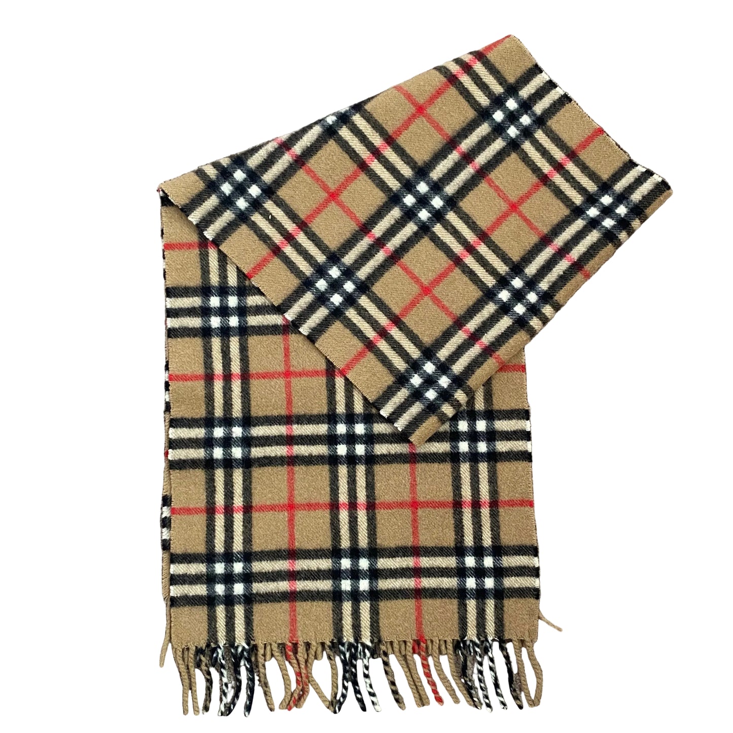 Burberry classic check unisex pure cashmere scarf authentic with coa 56.5x11.2