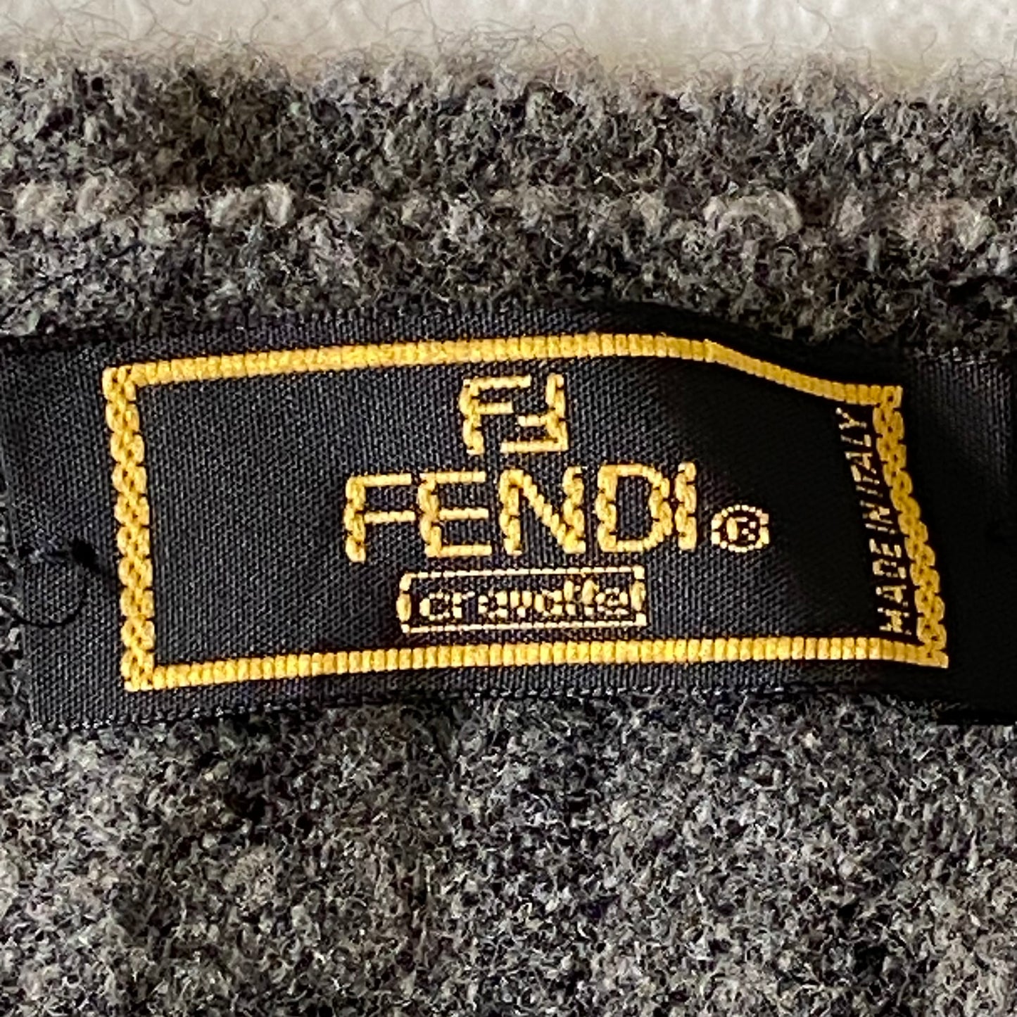 Fendi monogram unisex pure wool scarf authentic with coa 62 inch length 12.8 inch width