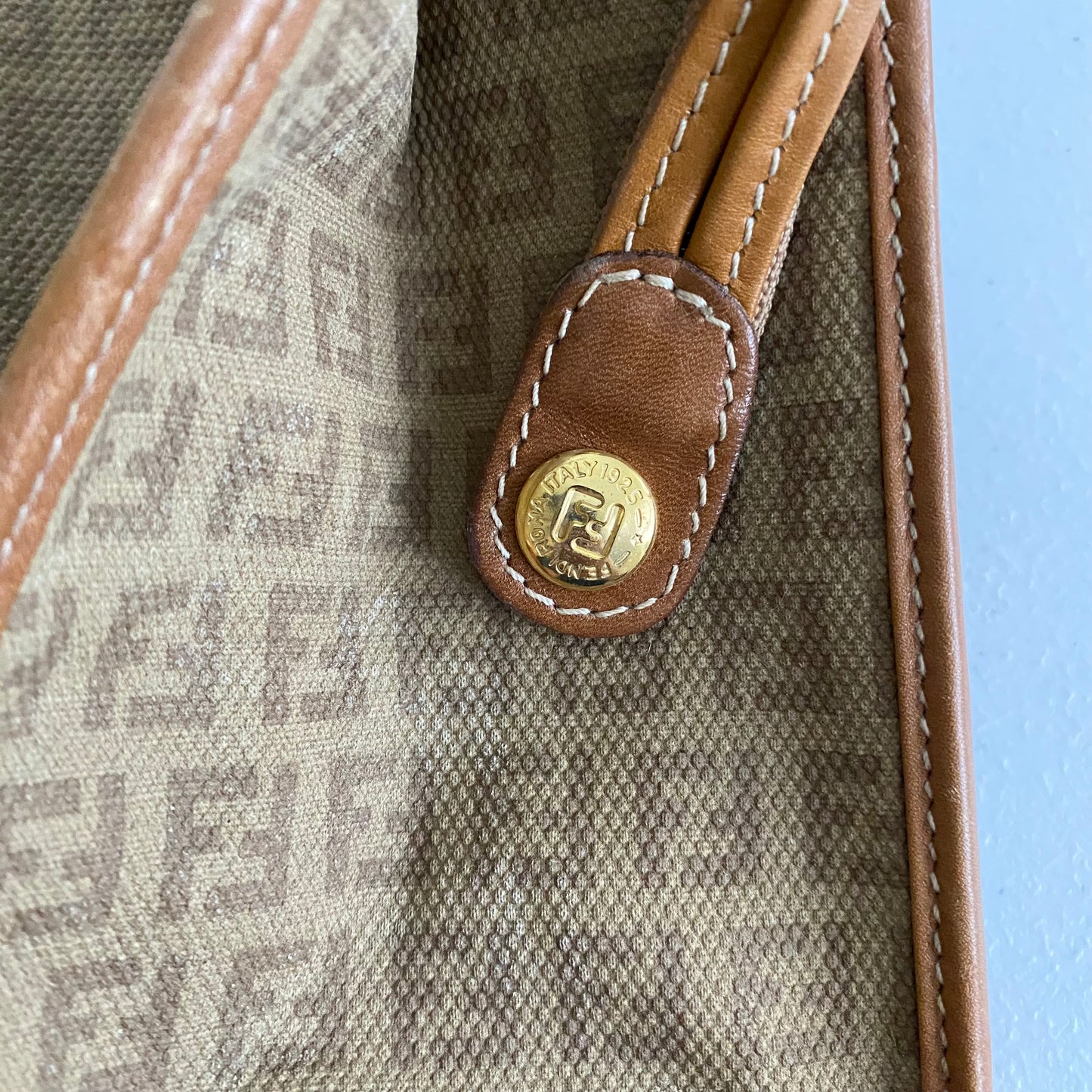 Fendi vintage monogram clutch bag Authentic with COA11.2x7x3.7