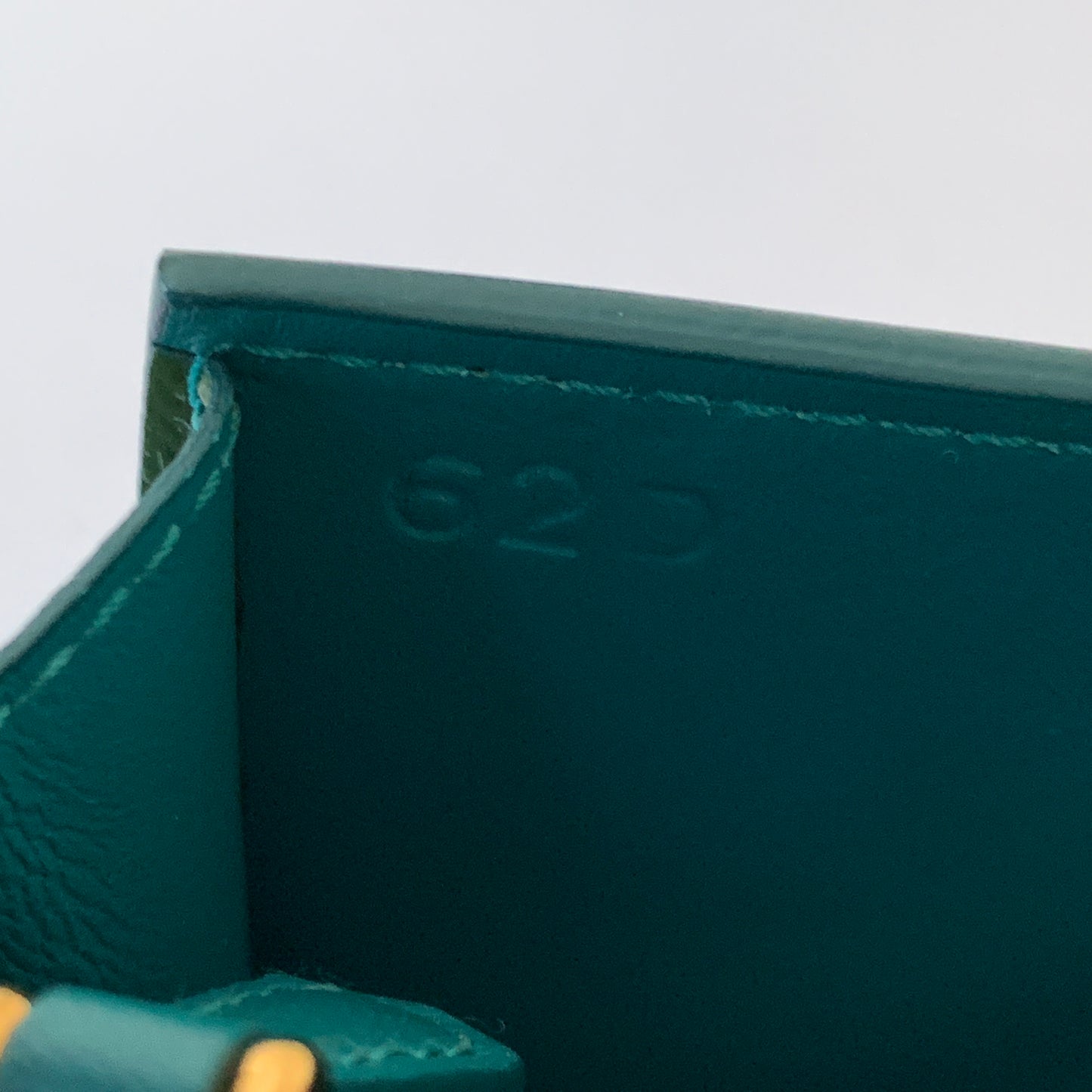 PRADA long green leather wristlet clutch bag Authentic with COA