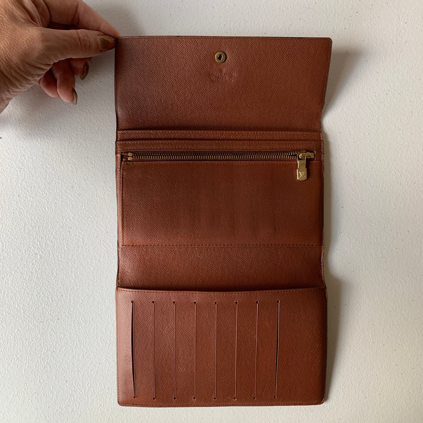 Louis Vuitton brown monogram wallet 8912 AN authentic with COA