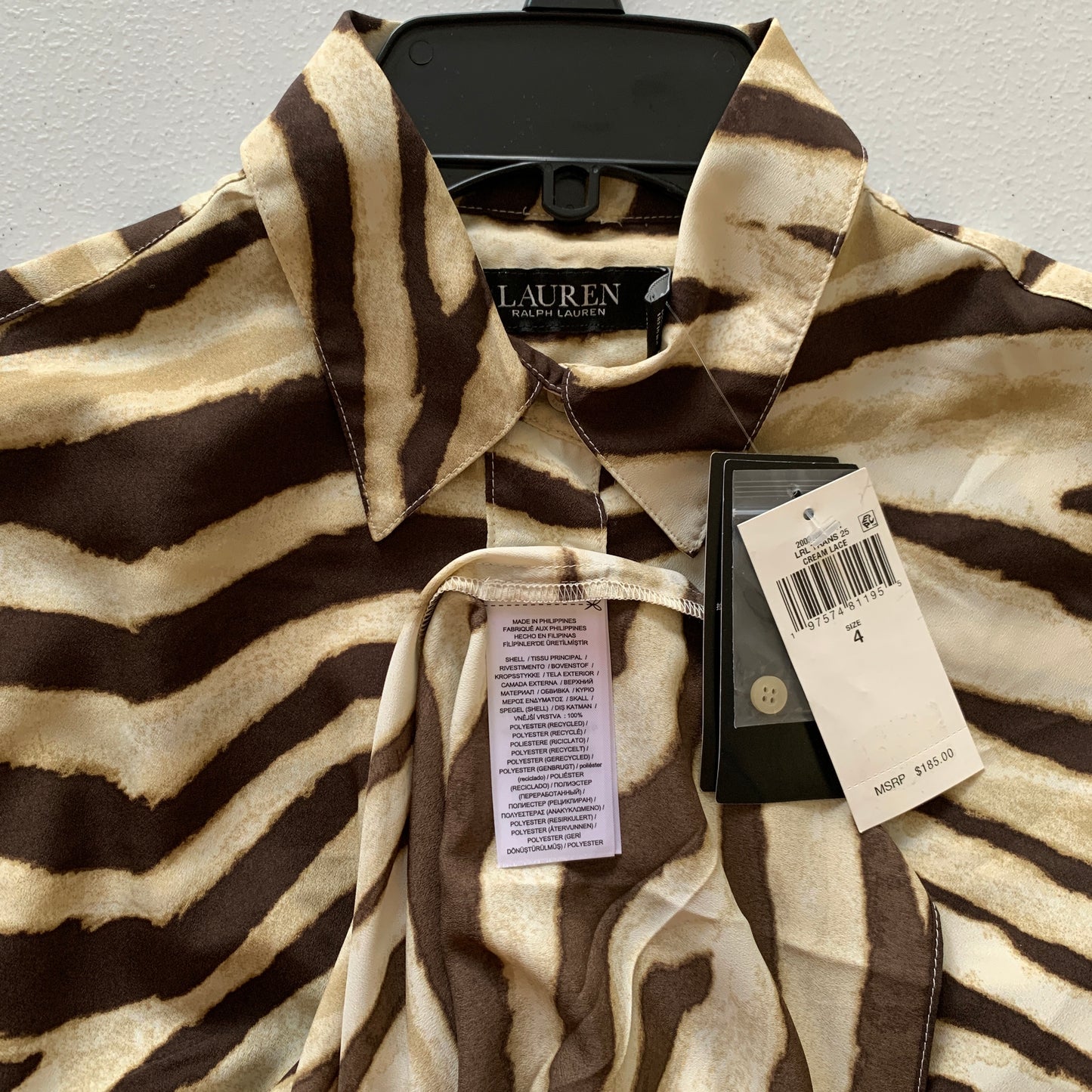 Lauren Ralph Lauren Women’s NWT animal print long sleeve shirt dress size 4