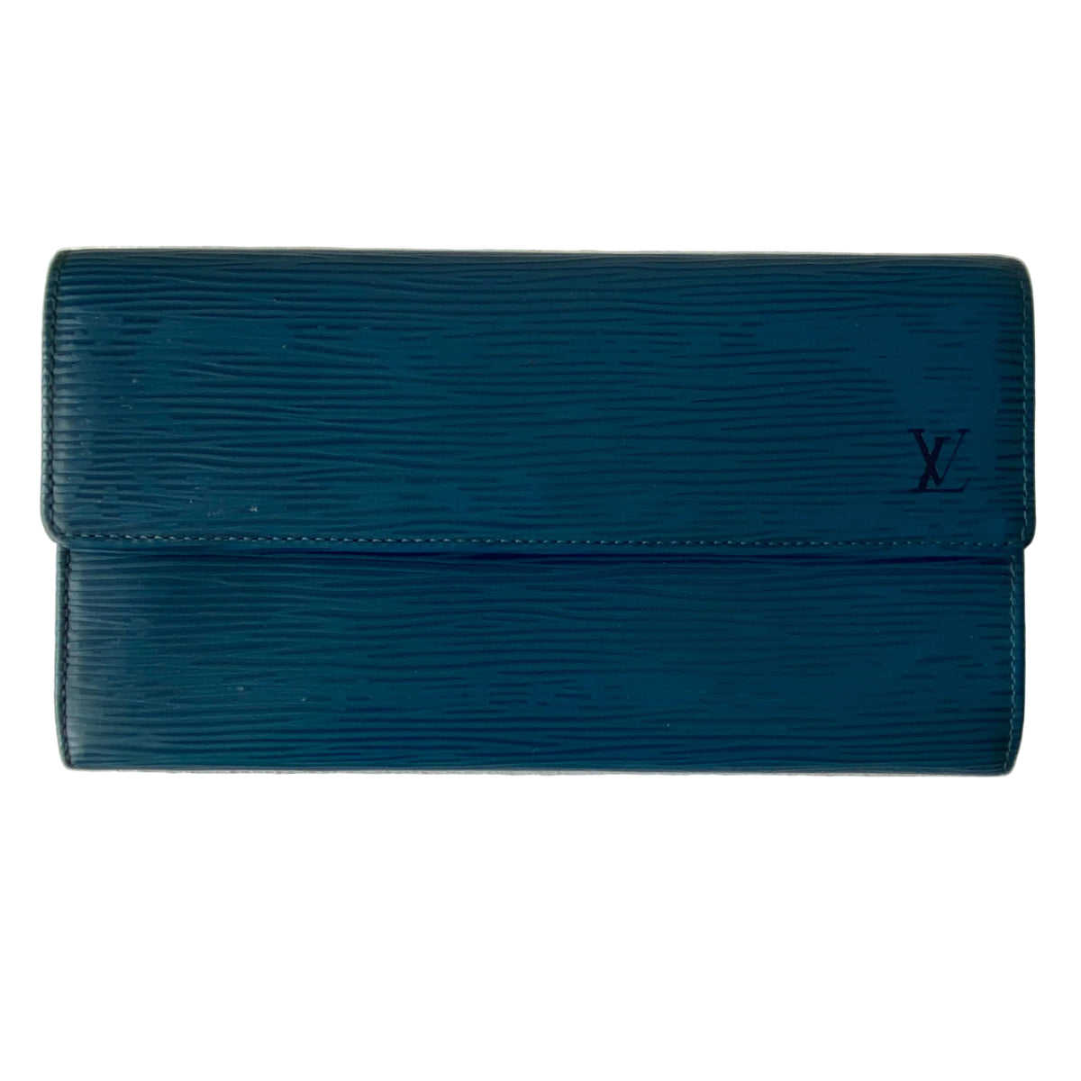 Louis Vuitton blue Epi leather long wallet CA1926 Authentic with COA 7x4.1