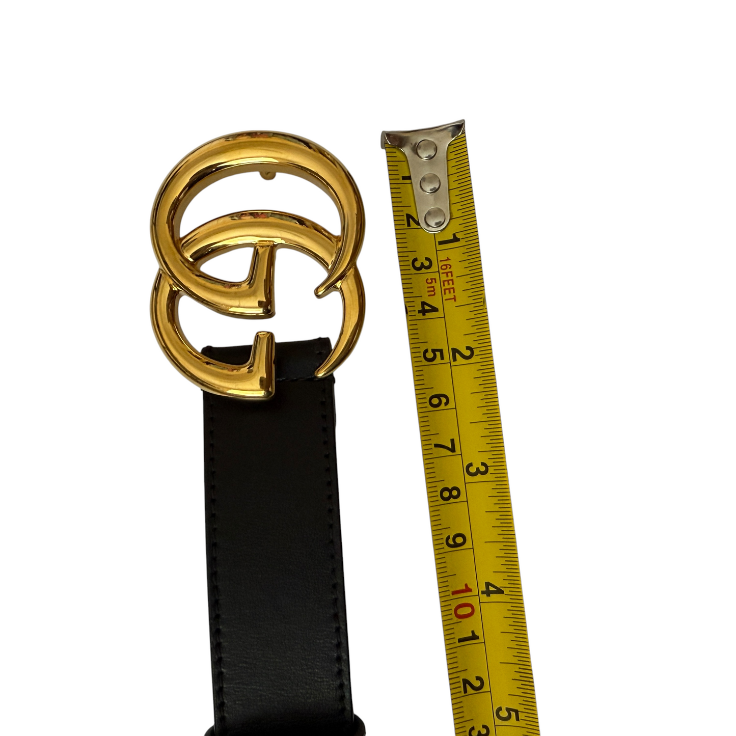 Gucci GG marmont black leather belt size 85/34 authentic with COA