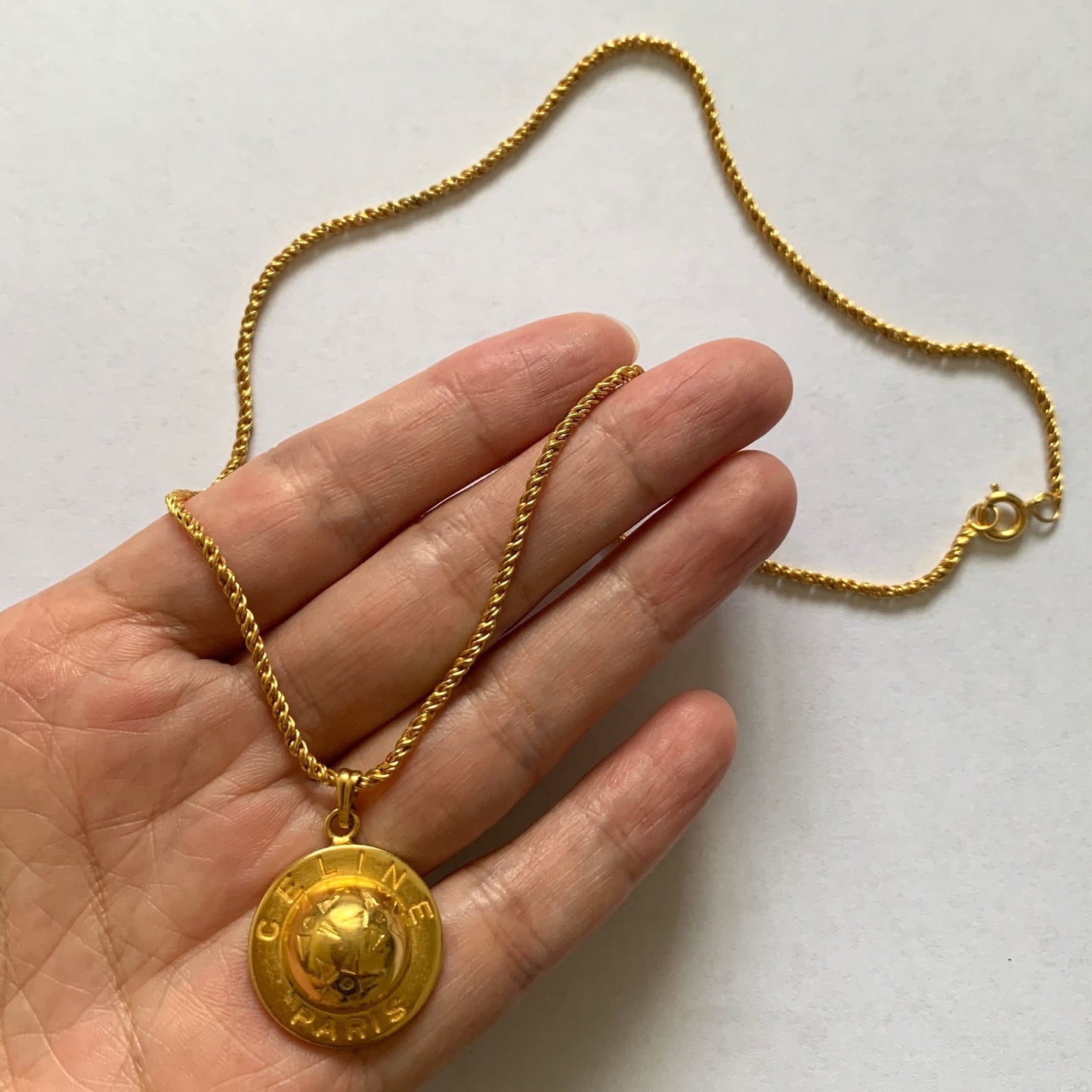 CL1025 Celine gold color necklace with pendent