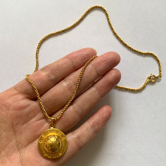 CL1025 Celine gold color necklace with pendent