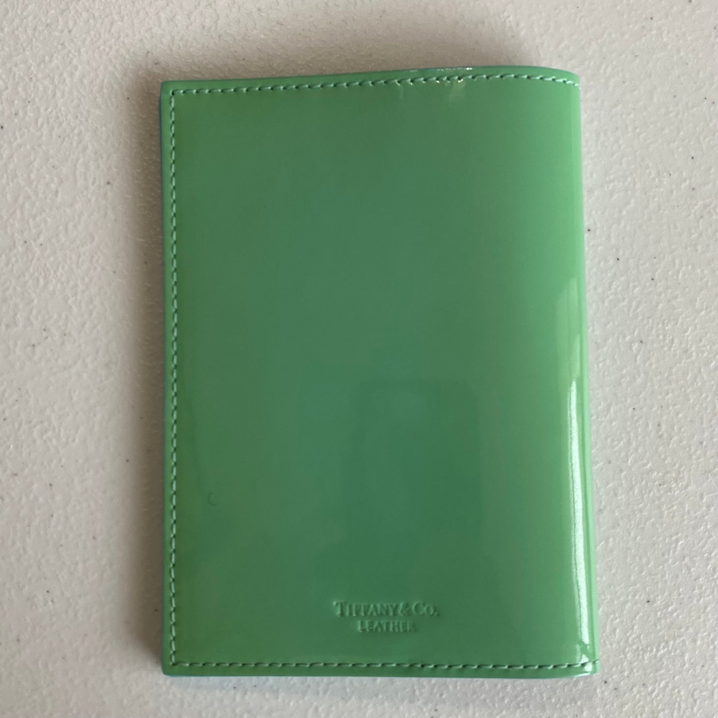 Tiffany&Co. rare blue leather passport holder authentic with coa