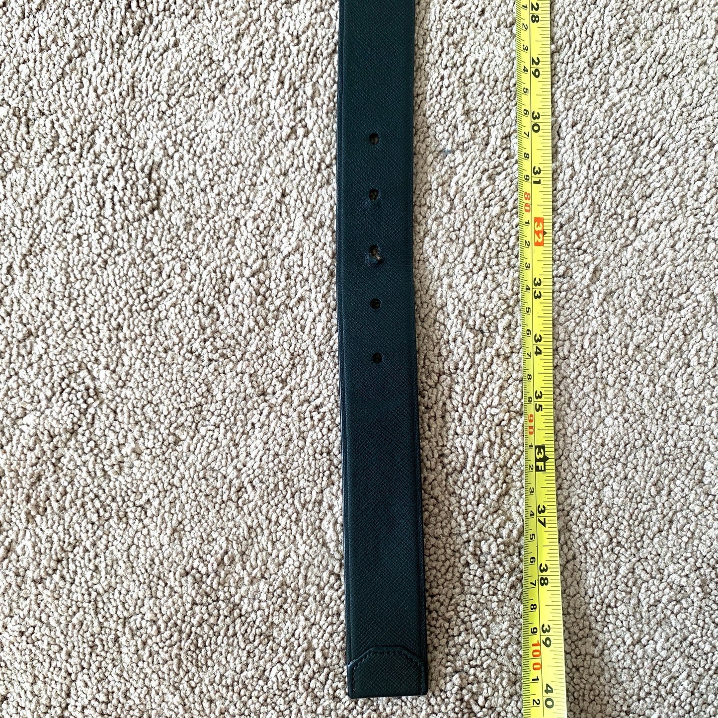 P1007 Prada unisex saffiano black leather belt size 85 cm 34 inch