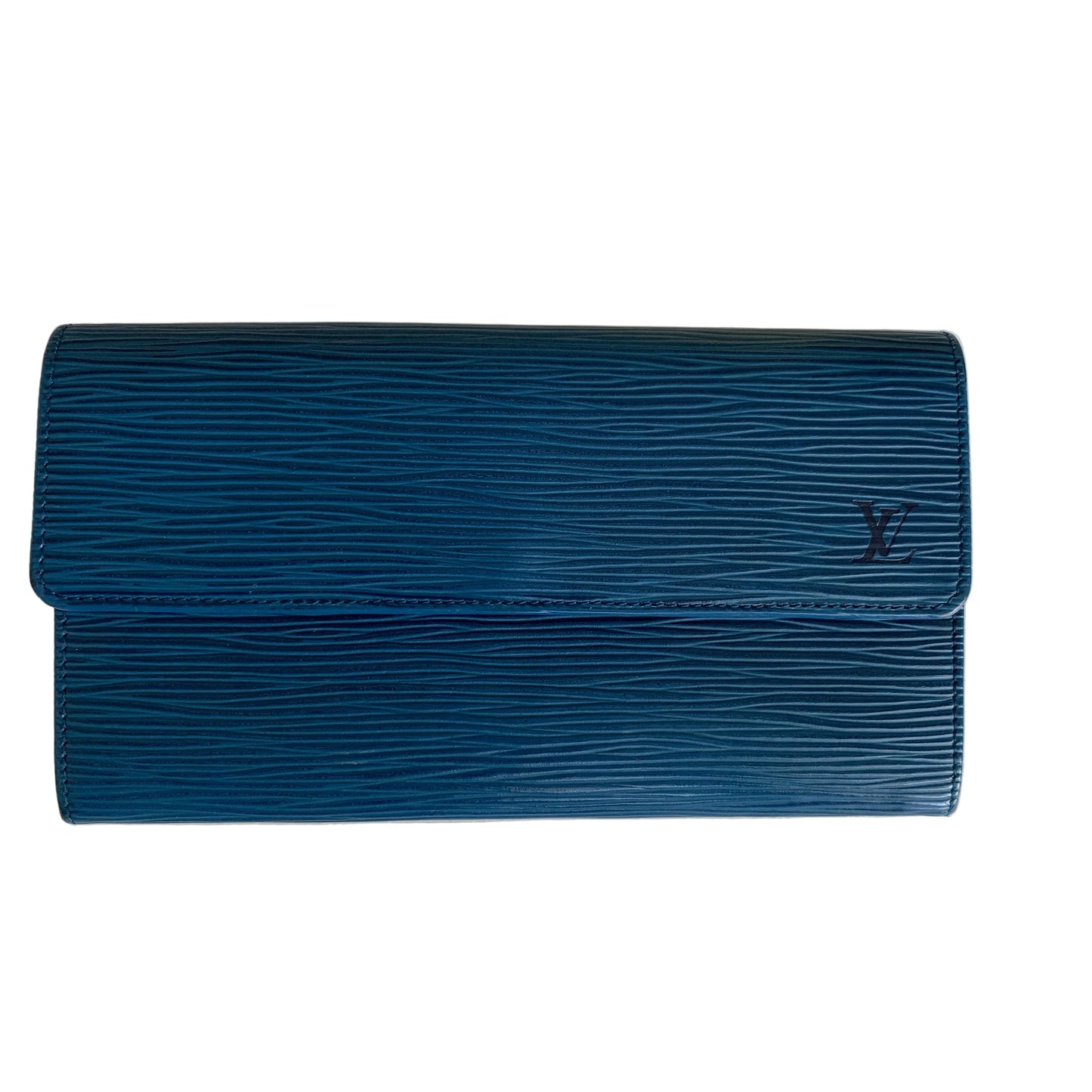 Louis Vuitton blue Epi leather long wallet MI1903 authentic with COA 7.5x4.2